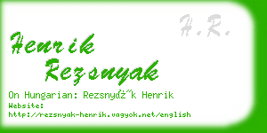 henrik rezsnyak business card